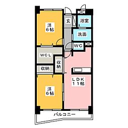 グランディール 2LDKの間取図画像