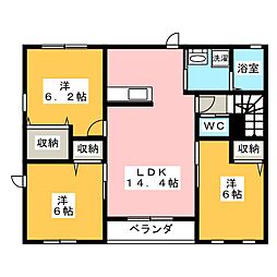 クオーレメゾン柚木 3LDKの間取図画像