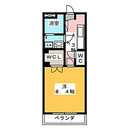 グリーンガーデン 1Kの間取図画像