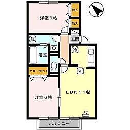 エクレール 2LDKの間取図画像