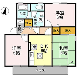 メゾンクレール 3DKの間取図画像
