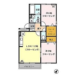 トリヴァンベールB 2LDKの間取図画像