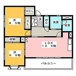 ベルデ 2LDKの間取図画像