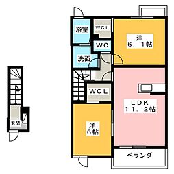 ハートコート・西林田 2LDKの間取図画像