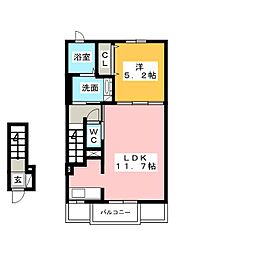 ココエール 1LDKの間取図画像