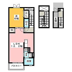 ルラールアドバンス 1LDKの間取図画像