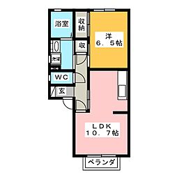 ソレーユ・1 1LDKの間取図画像