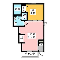 ウェルフェア 1LDKの間取図画像