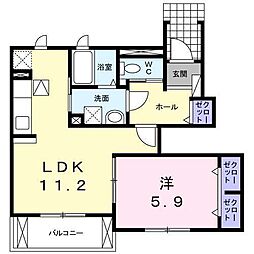 ラフィネT-3 1LDKの間取図画像