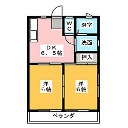 コーポ淀平 2DKの間取図画像