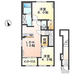 グランカーサ カメリア 2LDKの間取図画像