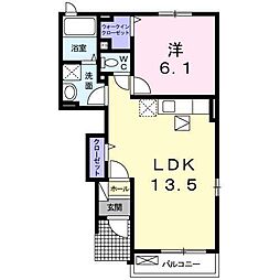 グレイスヒロ 1LDKの間取図画像