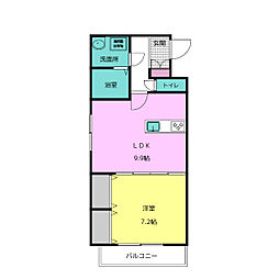 ヴィガラス7 1LDKの間取図画像