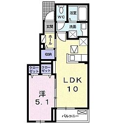 プチ・ルポ 1LDKの間取図画像