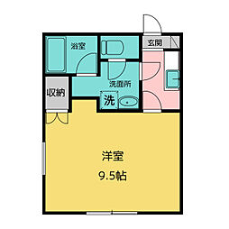 パークサイド21 1Kの間取図画像