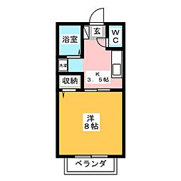 コレット 1Kの間取図画像