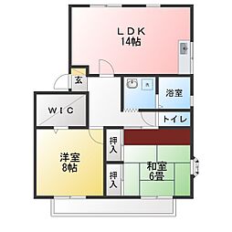 サンマリール2 2LDKの間取図画像