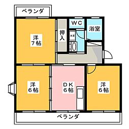 シャン・ピエール2 3DKの間取図画像