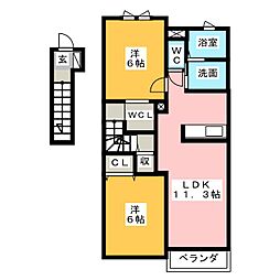 ルミエールM 2LDKの間取図画像