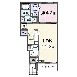 ヒカルサ焼津塩津ウエスト 1LDKの間取図画像