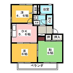 リバティKAZU-2A 3DKの間取図画像