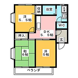 ららぽーとB 3DKの間取図画像