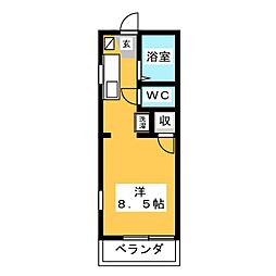 アルメリア ワンルームの間取図画像
