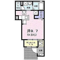 ミオ・スタンツァ ワンルームの間取図画像