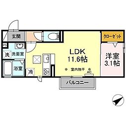 ドルチェカーサ 1LDKの間取図画像