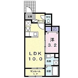 カームシティIT 1LDKの間取図画像