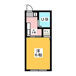 アスターB 1Kの間取図画像