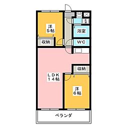 パストラルパレス豊岡 2LDKの間取図画像