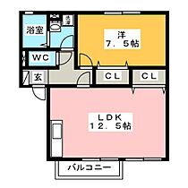 セジュールハヤシ  ｜ 静岡県磐田市池田（賃貸アパート1LDK・1階・48.57㎡） その2