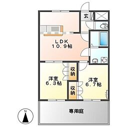 アイル・プティ 2LDKの間取図画像