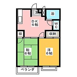 メゾン・ド・パストラルA 2DKの間取図画像