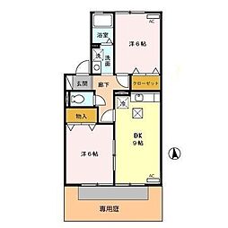 ヴィラルーニィ 2LDKの間取図画像