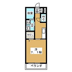ドルチェ磐田二之宮 1Kの間取図画像