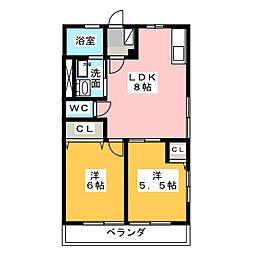 グリーンリーフ1 2LDKの間取図画像