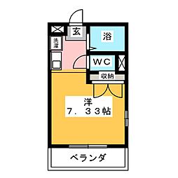 芳泉 ワンルームの間取図画像