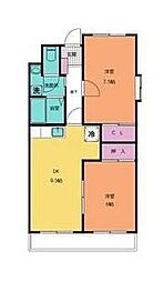 マンションセンティア 2DKの間取図画像