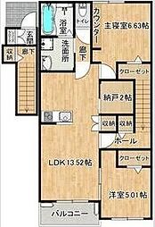 AFC RESIDENCE 海老島 2LDKの間取図画像