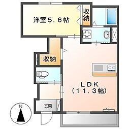 フルール 1LDKの間取図画像