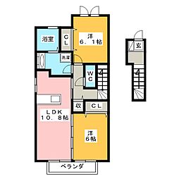 グレーシア1 2LDKの間取図画像