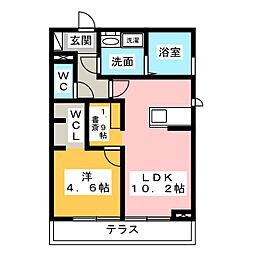 メゾン・ド・ソレイユ 1LDKの間取図画像