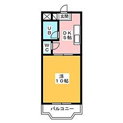グランメール 1DKの間取図画像