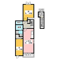 コラール 2DKの間取図画像