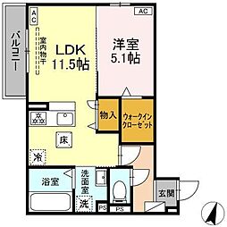 磐田市今之浦2丁目アパート 1LDKの間取図画像