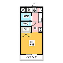 コスモス18 1Kの間取図画像