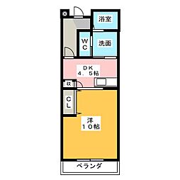 ベルアンジュール 1DKの間取図画像