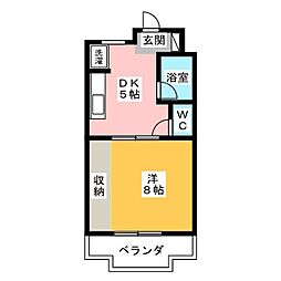 イースト8 1DKの間取図画像